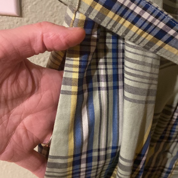 eShakti Green Plaid Vintage Looking Shirt Dress Size 8 - Picture 5 of 11